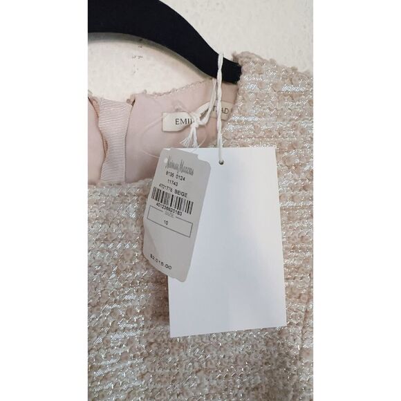 Emilia Wickstead DENVER DRESS IN BEIGE AND SILVER JACQUARD TWEED US6 - Picture 9 of 12